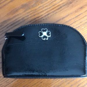 Kate Spade black Patton leather cosmetics bag